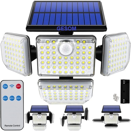 GESOM G18 PIR reflektor 181 LED solární nabíjení+aku